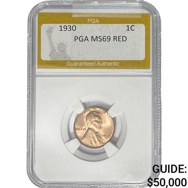 1930 Wheat Cent PGA MS69 RED