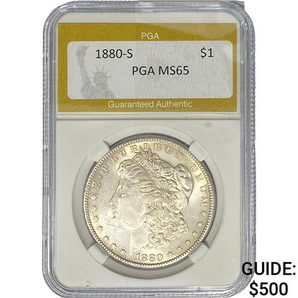 1880-S Morgan Silver Dollar PGA MS65