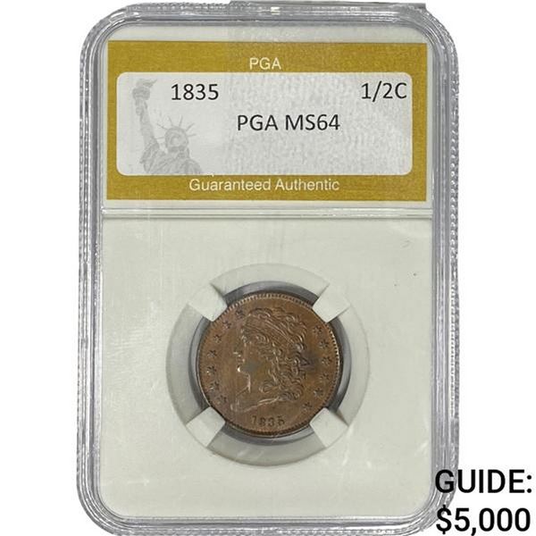 1835 Classic Head Half Cent PGA MS64