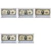 Image 1 : [5 Bills] 1929 $5-$100 Federal Reserve Notes PCS