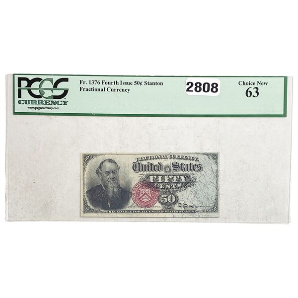 1866 50C Fourth Issue Fractional Currency PCGS 63 Choice New