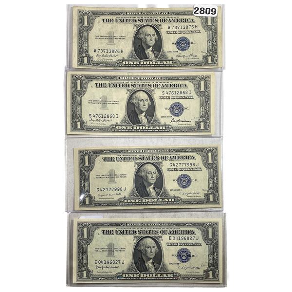 [4 Bills]1935E-H $1 United States SIlver Certificate