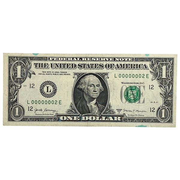 2017A $1 Federal Reserve Note, Bank of San Fran.