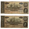 Image 1 : [2 Bills] $20 Confederate States of America Note