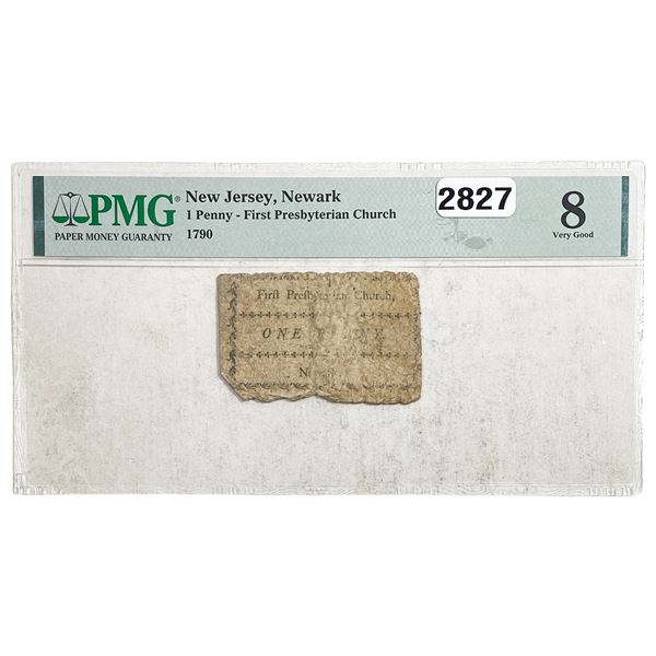 1790 1 Penny N.J. First Pres. Church PMG 8 VG