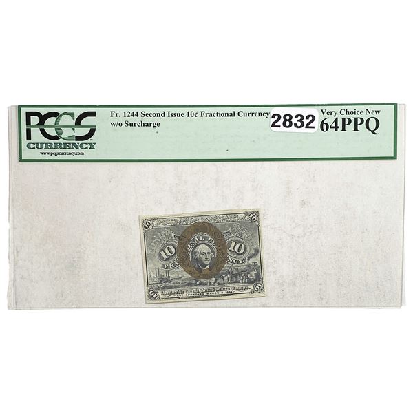 1863 10C Second Issue Fract. Currency PCGS 64 PPQ