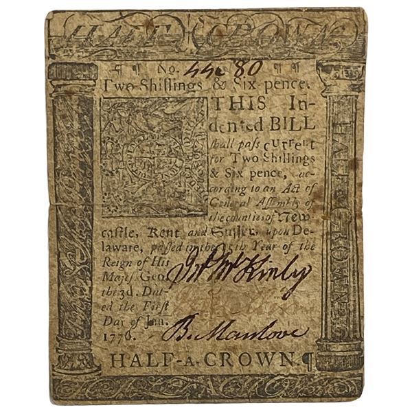 1770 2 Shillings, 6 Pence Delaware Half-a-Crown 4