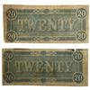 Image 2 : [2 Bills]1864 $220 Confederate States of America Note