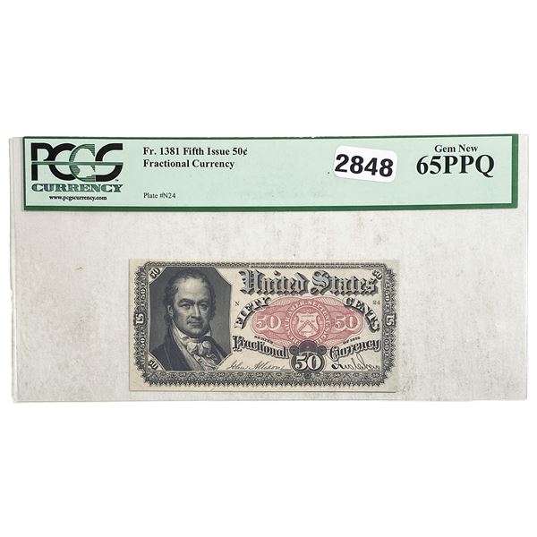 1875 50C Fifth Issue Fractional Currency PCGS 65 PPQ
