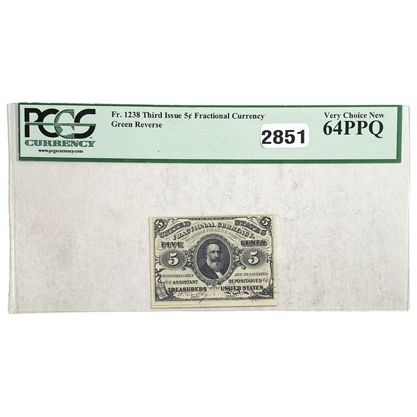 1863 5C Third Issue Fractional Currency PCGS 64 PPQ