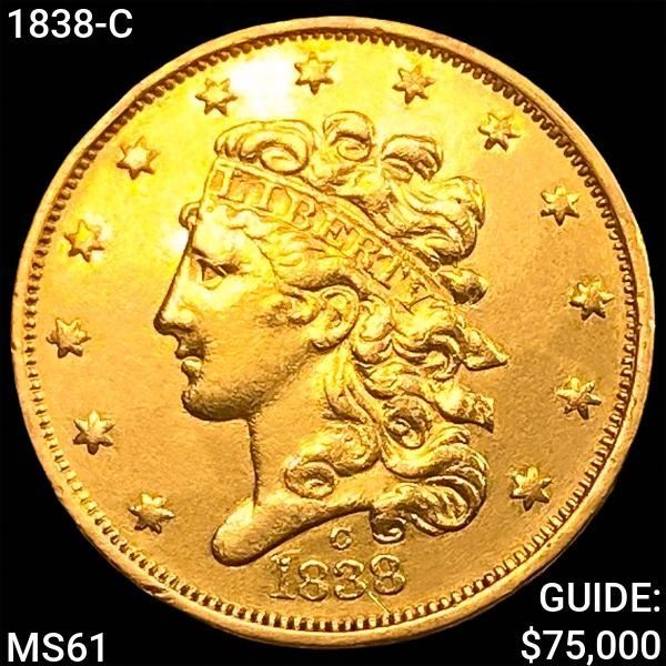 1838-C $5 Gold Half Eagle UNCIRCULATED