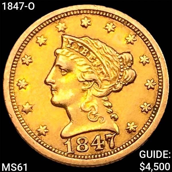 1847-O $2.50 Gold Quarter Eagle UNCIRCULATED
