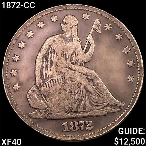 1872-CC Seated Liberty Half Dollar NEARLY UNCIRCULATED
