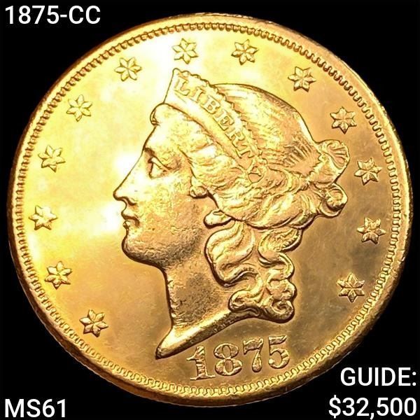 1875-CC $20 Gold Double Eagle UNCIRCULATED