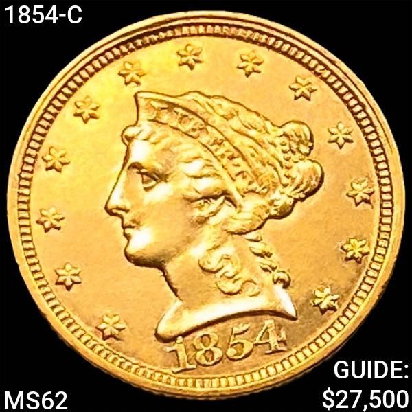 1854-C $2.50 Gold Quarter Eagle UNCIRCULATED