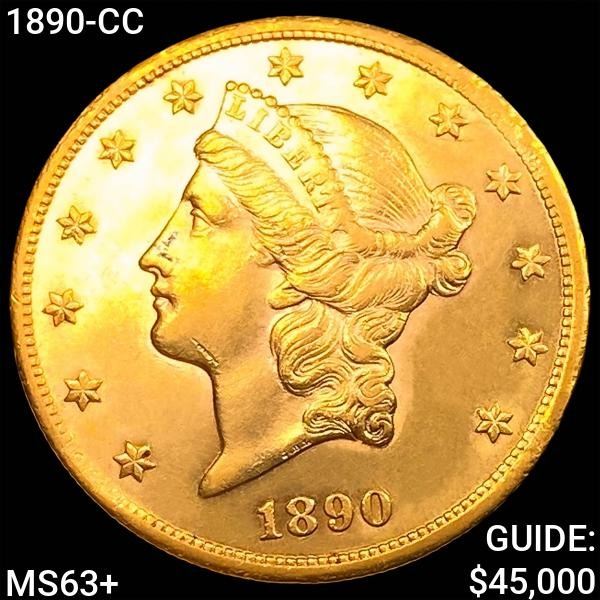 1890-CC $20 Gold Double Eagle CHOICE BU+