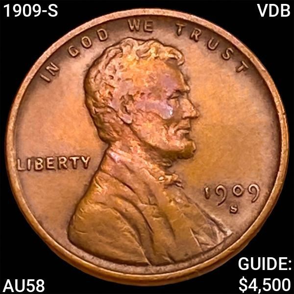 1909-S VDB Wheat Cent CHOICE AU
