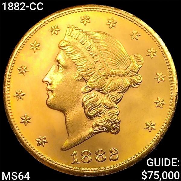 1882-CC $20 Gold Double Eagle CHOICE BU