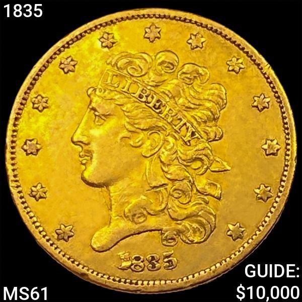 1835 $5 Gold Half Eagle UNCIRCULATED