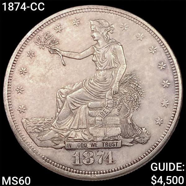 1874-CC Silver Trade Dollar UNCIRCULATED