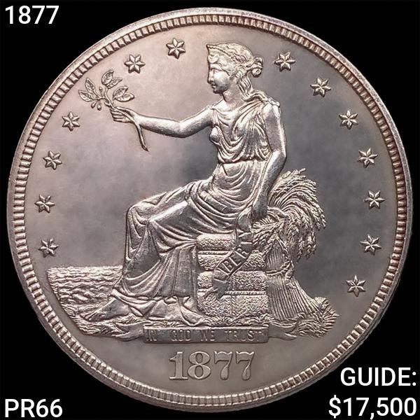 1877 Silver Trade Dollar SUPERB GEM PROOF