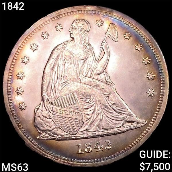 1842 Seated Liberty Dollar CHOICE BU