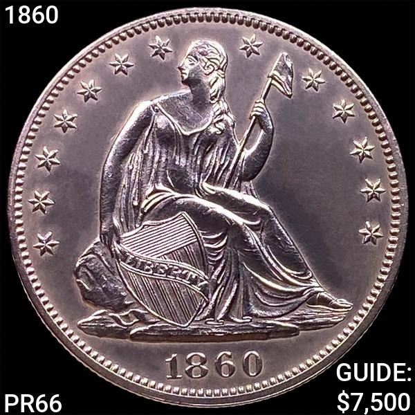 1860 Seated Liberty Half Dollar SUPERB GEM PROOF