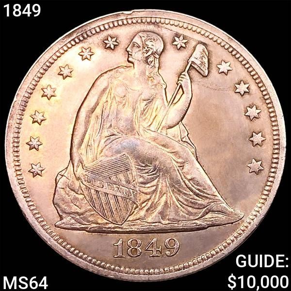 1849 Seated Liberty Dollar CHOICE BU