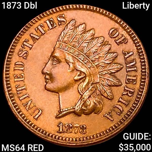 1873 Dbl Liberty Indian Head Cent CHOICE BU RD