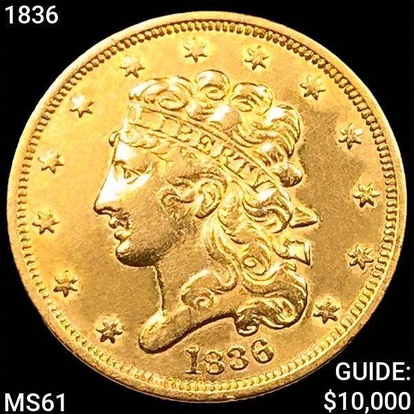 1836 $5 Gold Half Eagle UNCIRCULATED