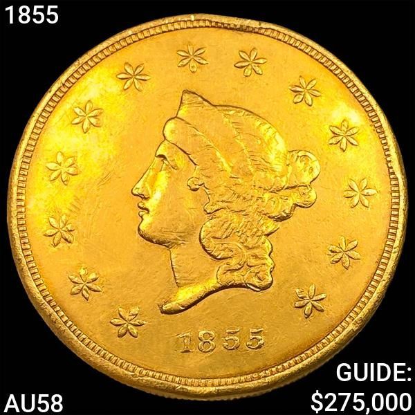 1855 $50 Gold Wass Molitor Co "900" Thous CHOICE AU