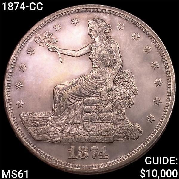 1874-CC Silver Trade Dollar UNCIRCULATED