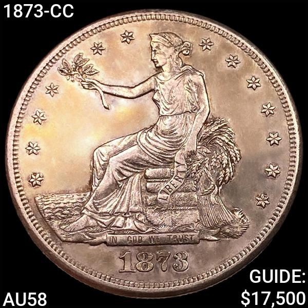 1873-CC Silver Trade Dollar CHOICE AU