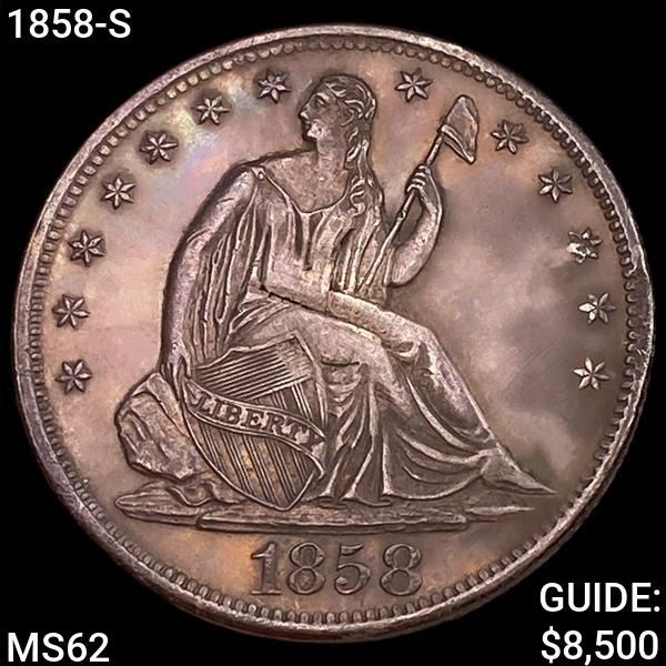 1858-S Seated Liberty Half Dollar UNCIRCULATED