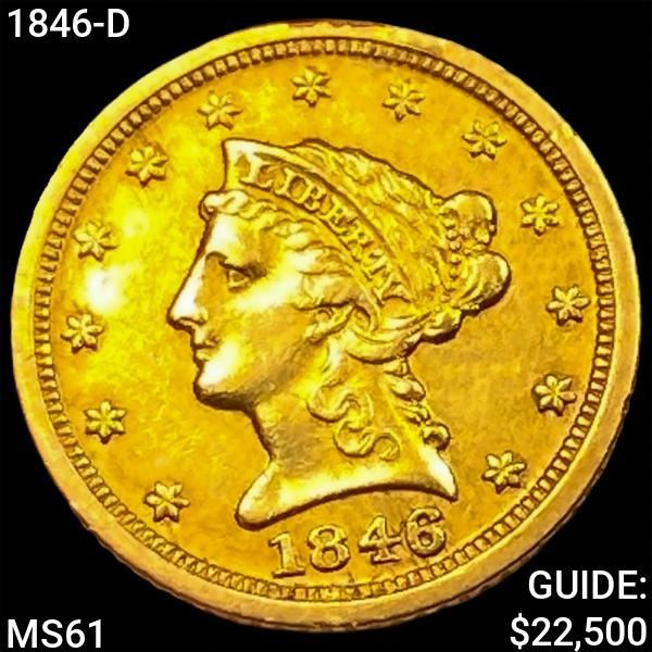 1846-D $2.50 Gold Quarter Eagle UNCIRCULATED
