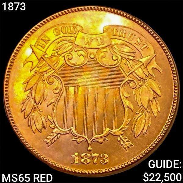 1873 Two Cent Piece GEM BU RD