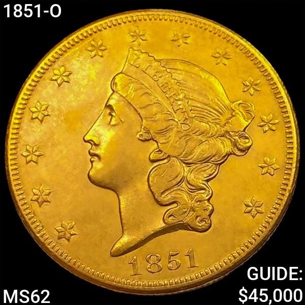 1851-O $20 Gold Double Eagle UNCIRCULATED