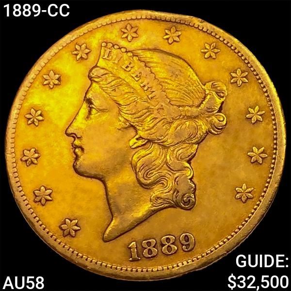 1889-CC $20 Gold Double Eagle CHOICE AU