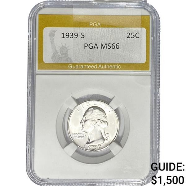 1939-S Washington Silver Quarter PGA MS66
