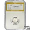 Image 1 : 1847 Seated Liberty Half Dime PGA MS63