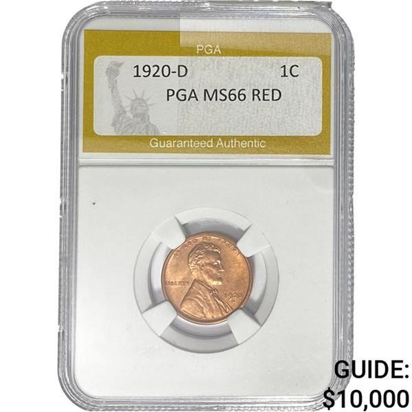 1920-D Wheat Cent PGA MS66 RED