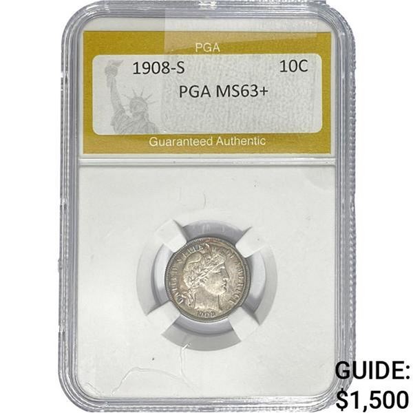 1908-S Barber Dime PGA MS63+