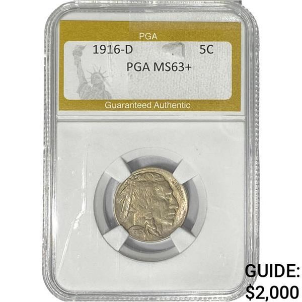 1916-D Buffalo Nickel PGA MS63+