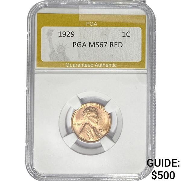 1929 Wheat Cent PGA MS67 RED