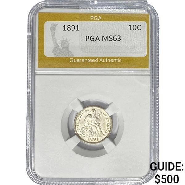 1891 Seated Liberty Dime PGA MS63