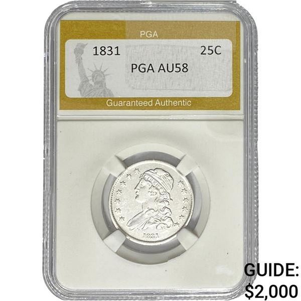 1831 Capped Bust Quarter PGA AU58