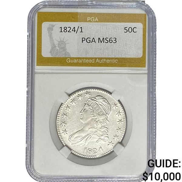 1824/1 Capped Bust Half Dollar PGA MS63