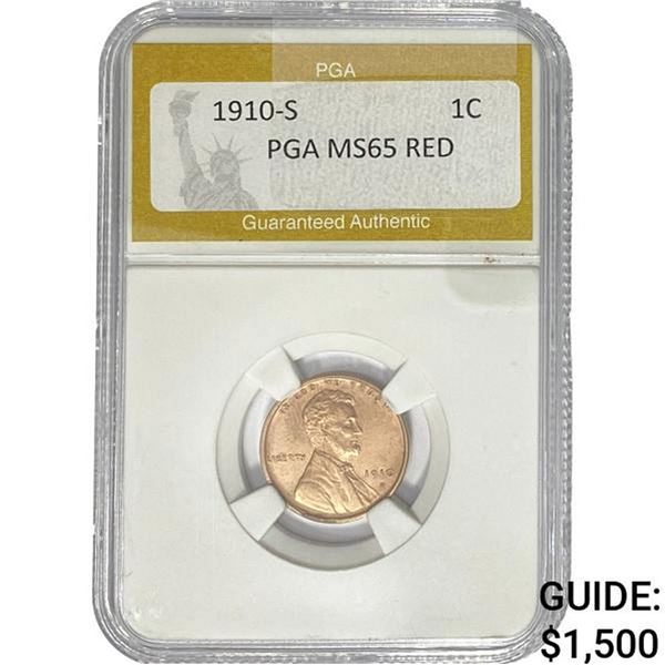1910-S Wheat Cent PGA MS65 RED