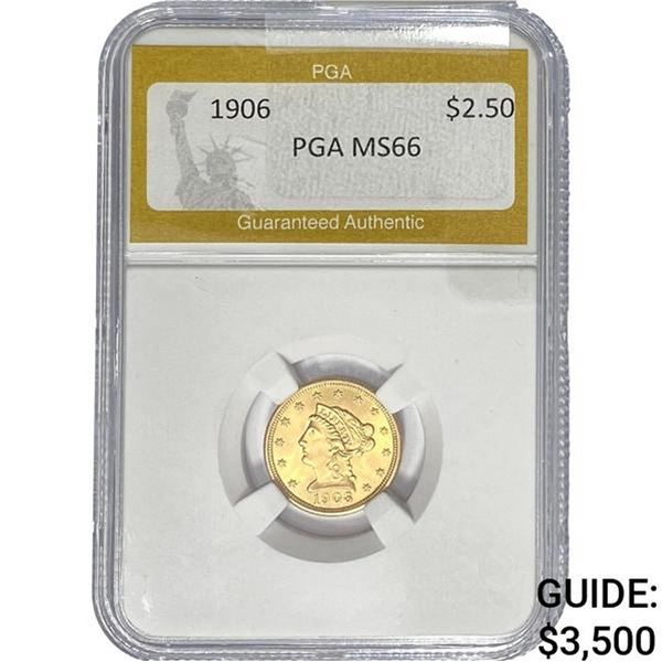 1906 $2.50 Gold Quarter Eagle PGA MS66