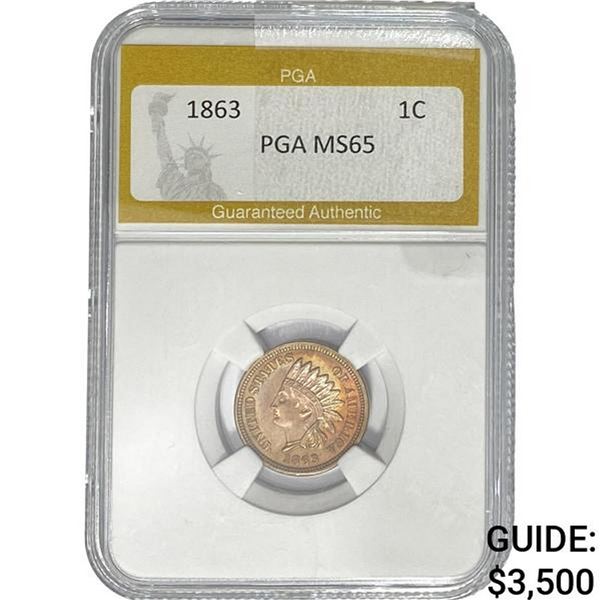 1863 Indian Head Cent PGA MS65